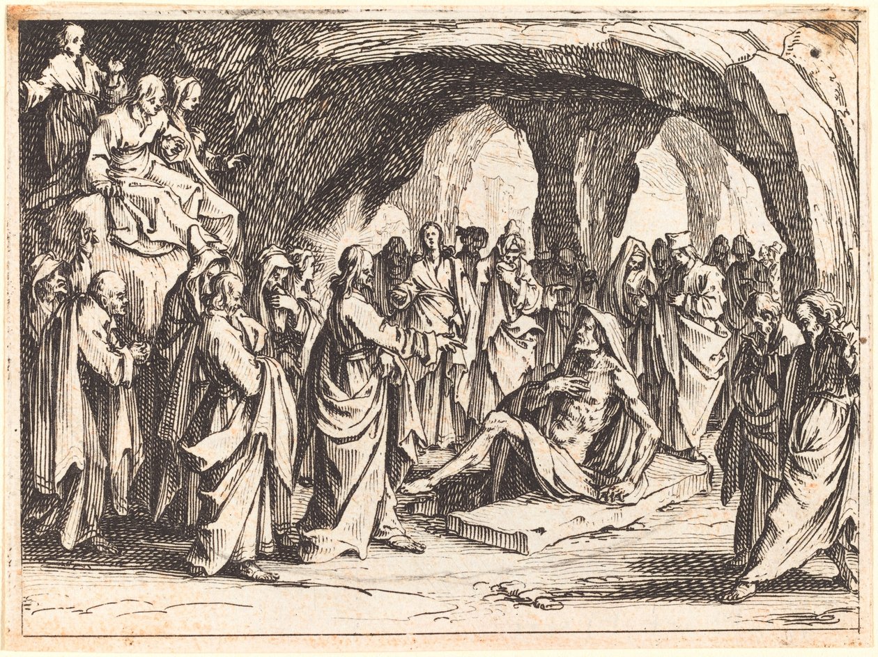 Lázár feltámasztása, 1635. alkotó: Jacques Callot