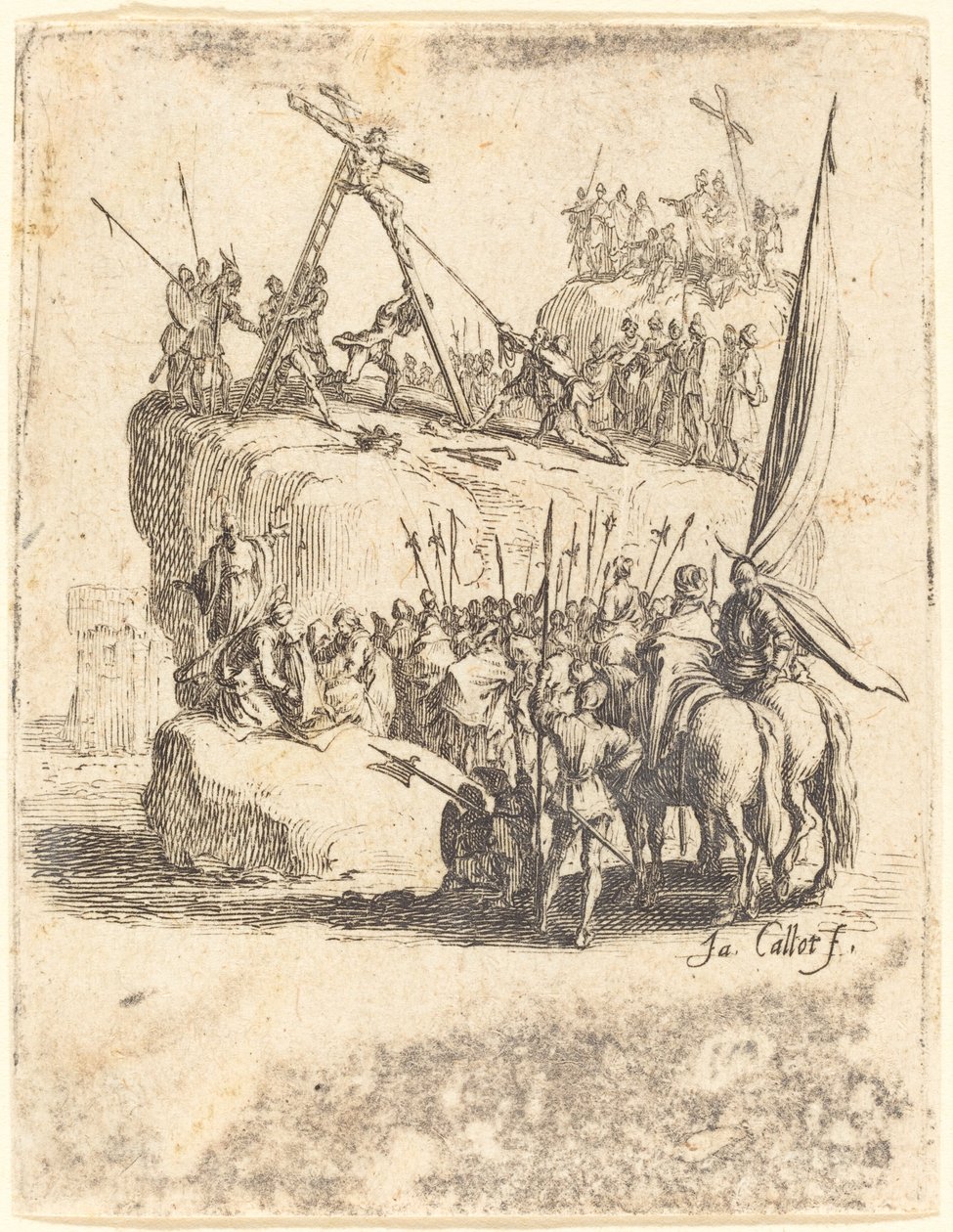 Kereszt emelése alkotó: Jacques Callot