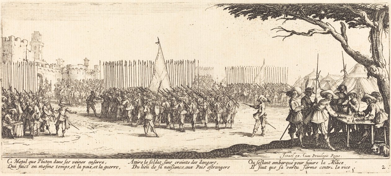 Csapattoborzás, c. 1633. alkotó: Jacques Callot