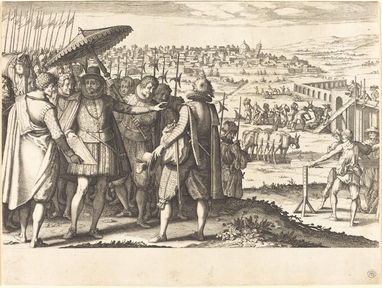 A pisai vízvezeték helyreállítása alkotó: Jacques Callot