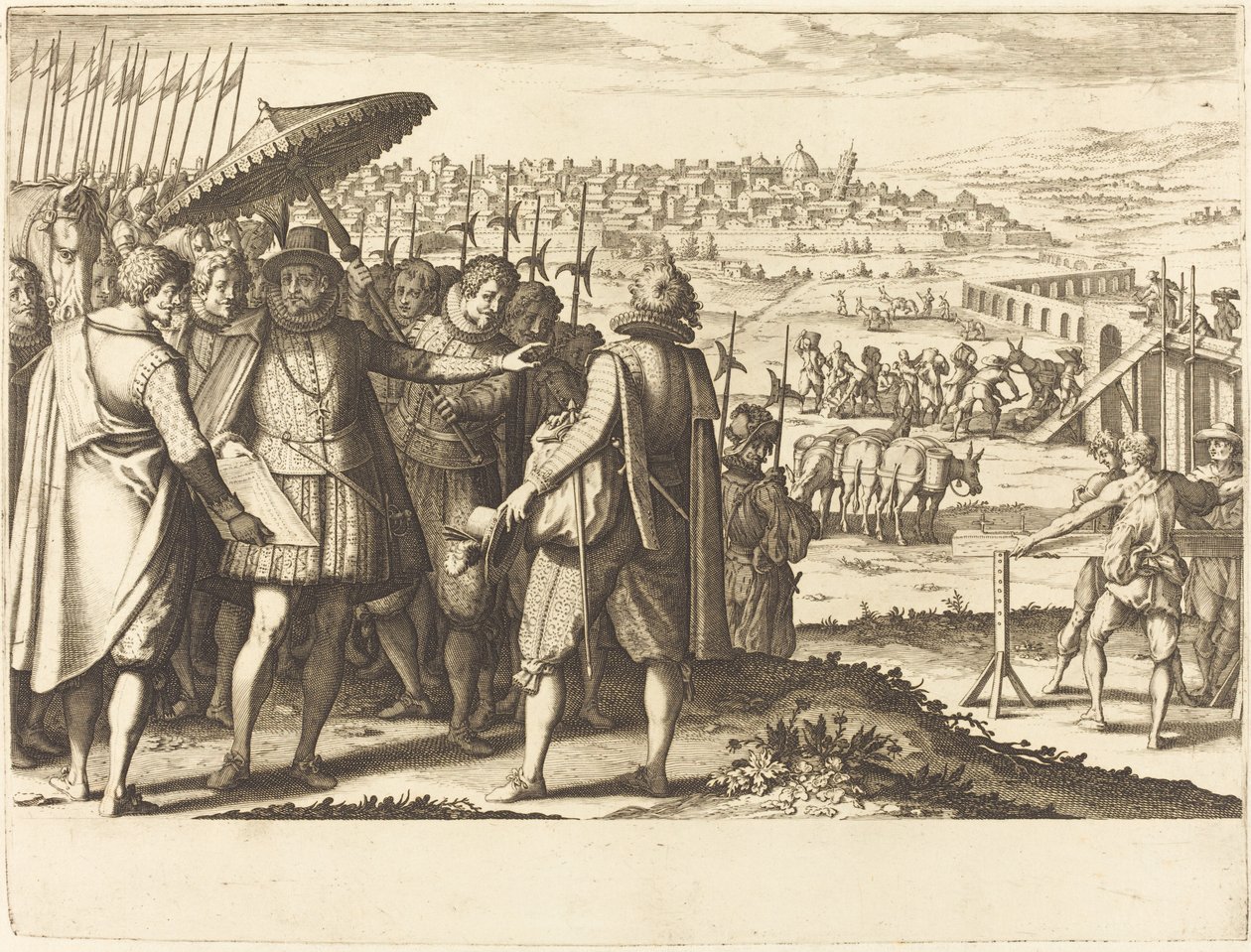 A pisai vízvezeték helyreállítása alkotó: Jacques Callot