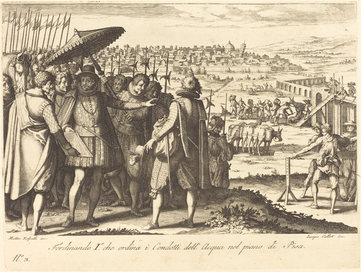 A pisai vízvezeték helyreállítása alkotó: Jacques Callot