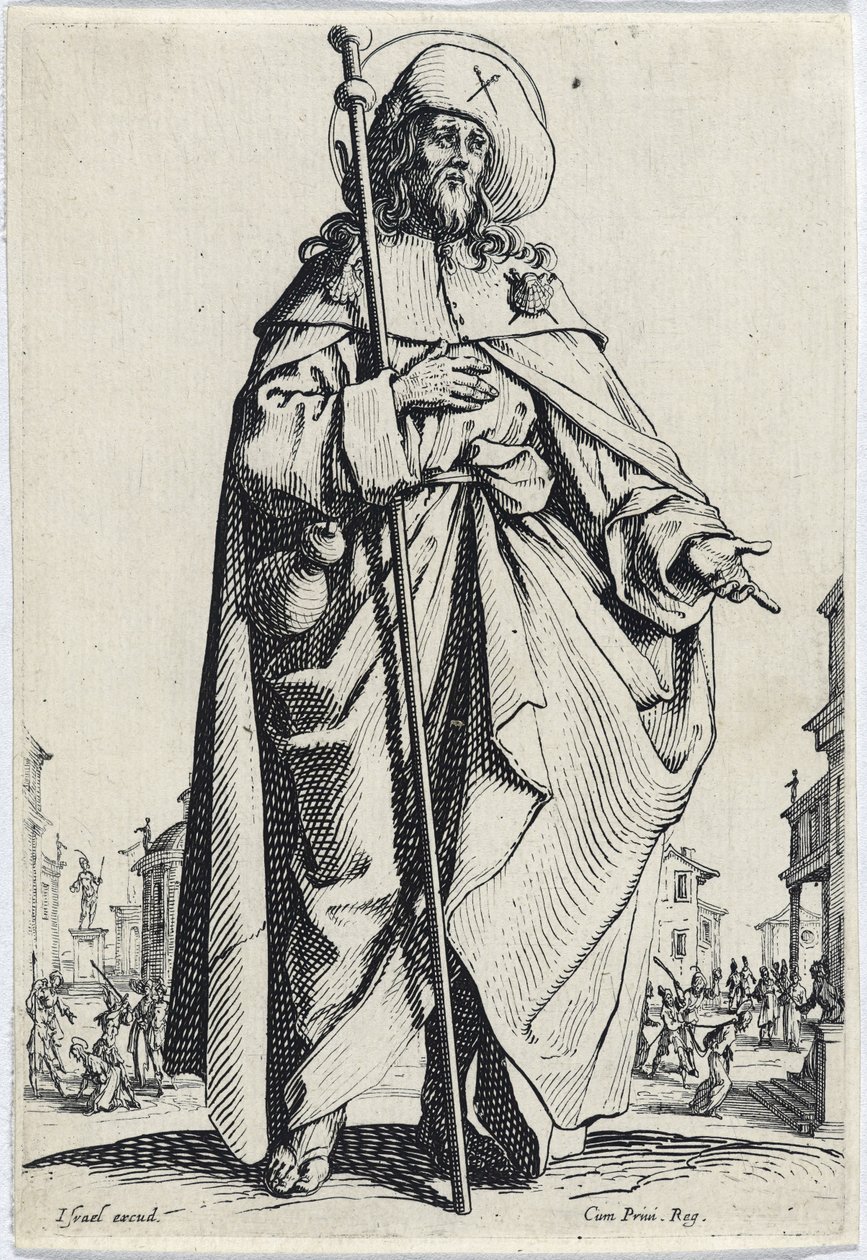 Nagy Szent Jakab a Les Grands Apôtres-ből (A nagy apostolok), 1631 alkotó: Jacques Callot