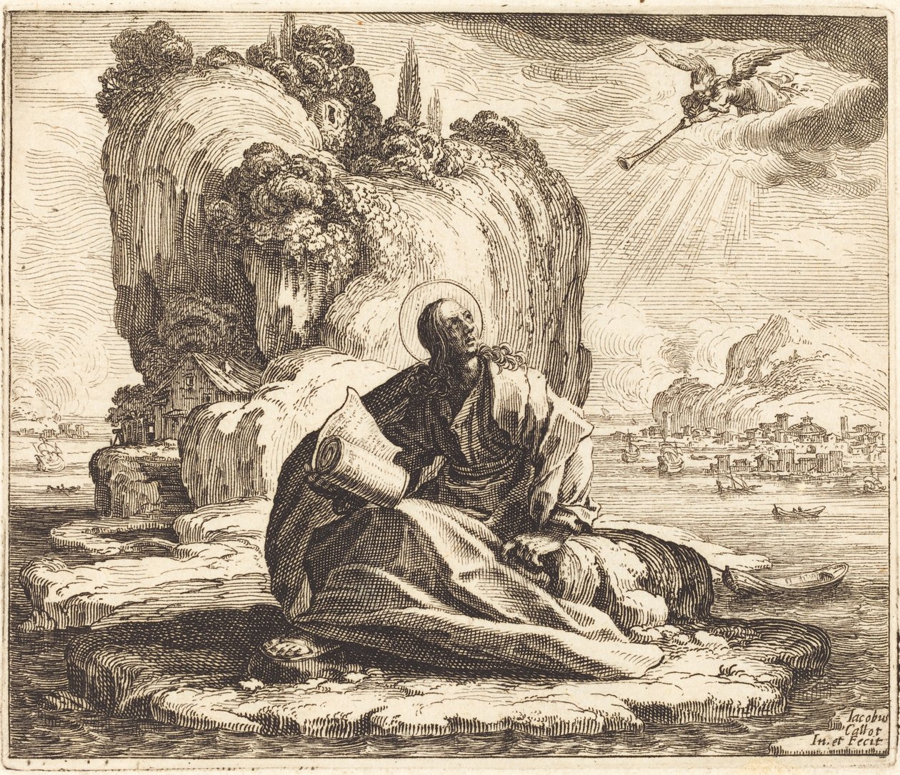 Szent János Patmosz szigetén alkotó: Jacques Callot