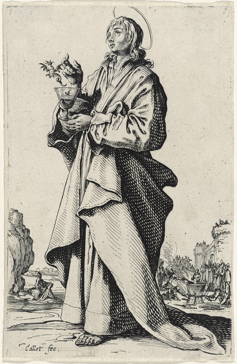 Szent János evangélista a Les Grands Apôtres-ből (A nagy apostolok), 1631 alkotó: Jacques Callot