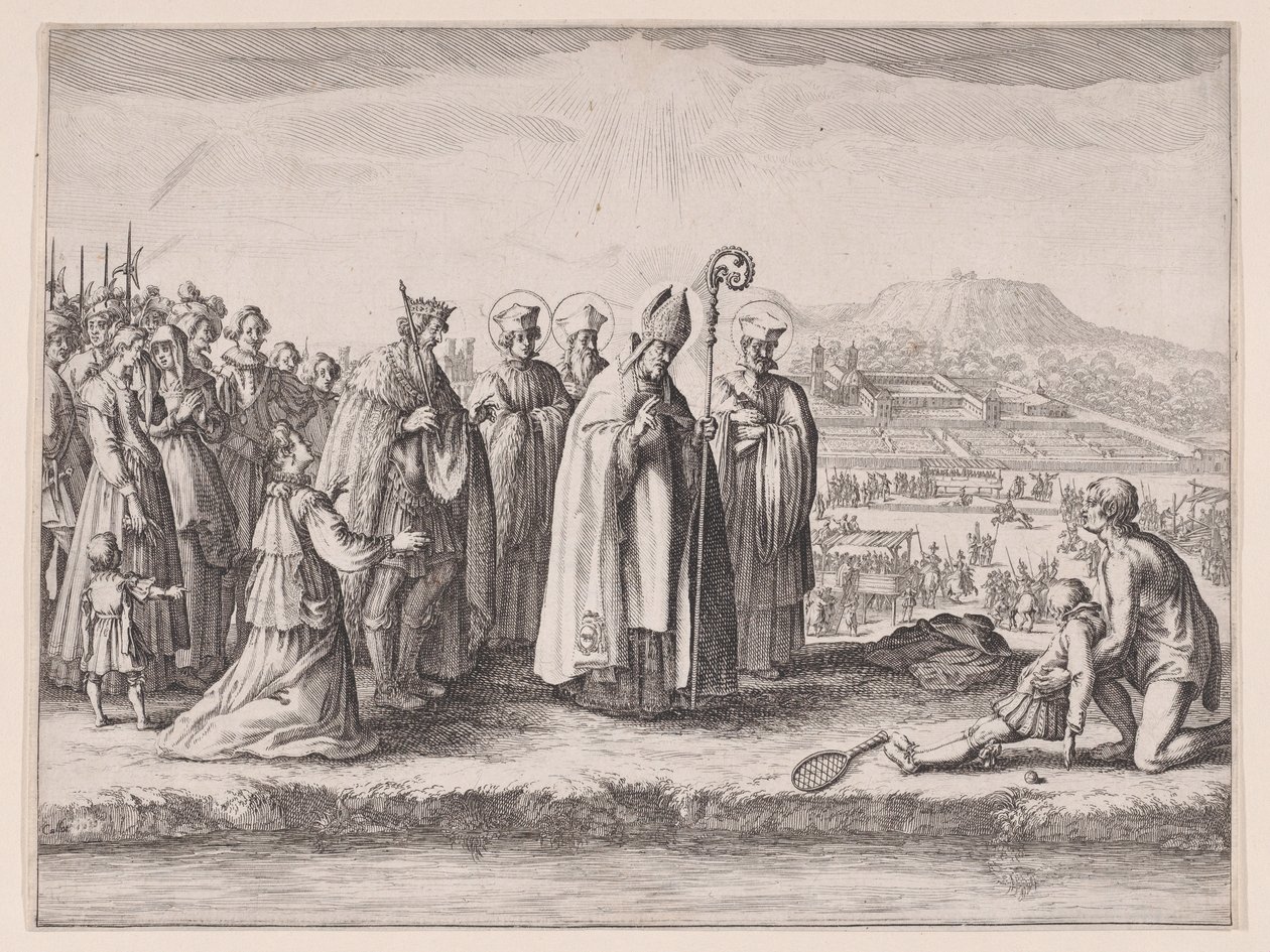 Saint Mansuy, a darabot Saint Mansuet vagy La Raquette néven is emlegetik (Saint Mansuy, a darabot Saint Mansuet vagy La Raquette néven is emlegetik) alkotó: Jacques Callot