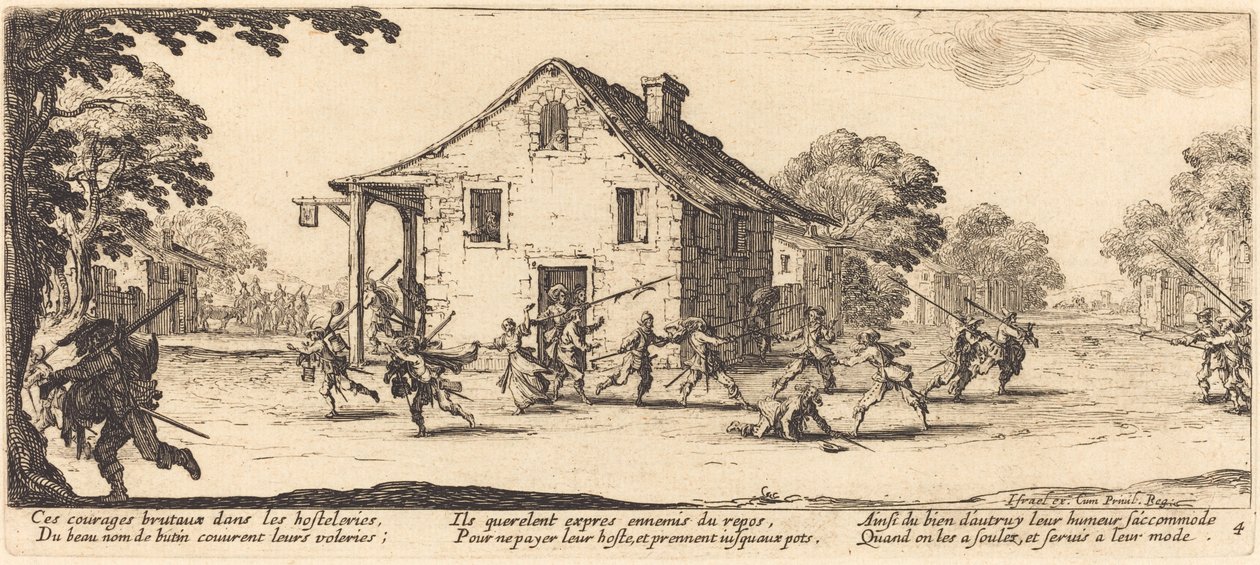 Fosztogatás jelenete alkotó: Jacques Callot