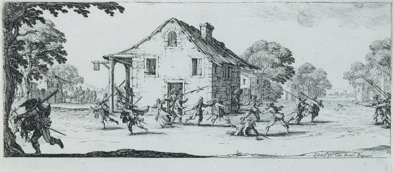 Fosztogatás jelenete, 1633 alkotó: Jacques Callot