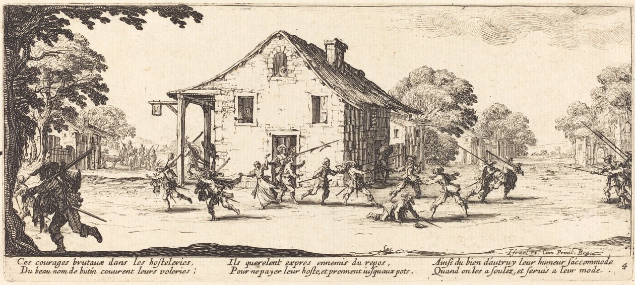 Fosztogatás jelenete, c. 1633. alkotó: Jacques Callot