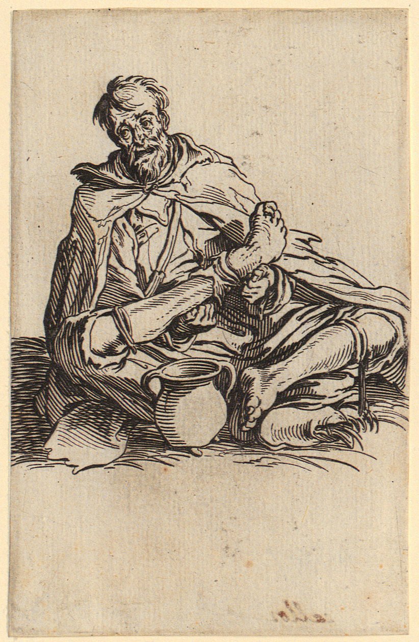 Gyenge koldus, a „Koldusok” sorozat 13. lapja alkotó: Jacques Callot