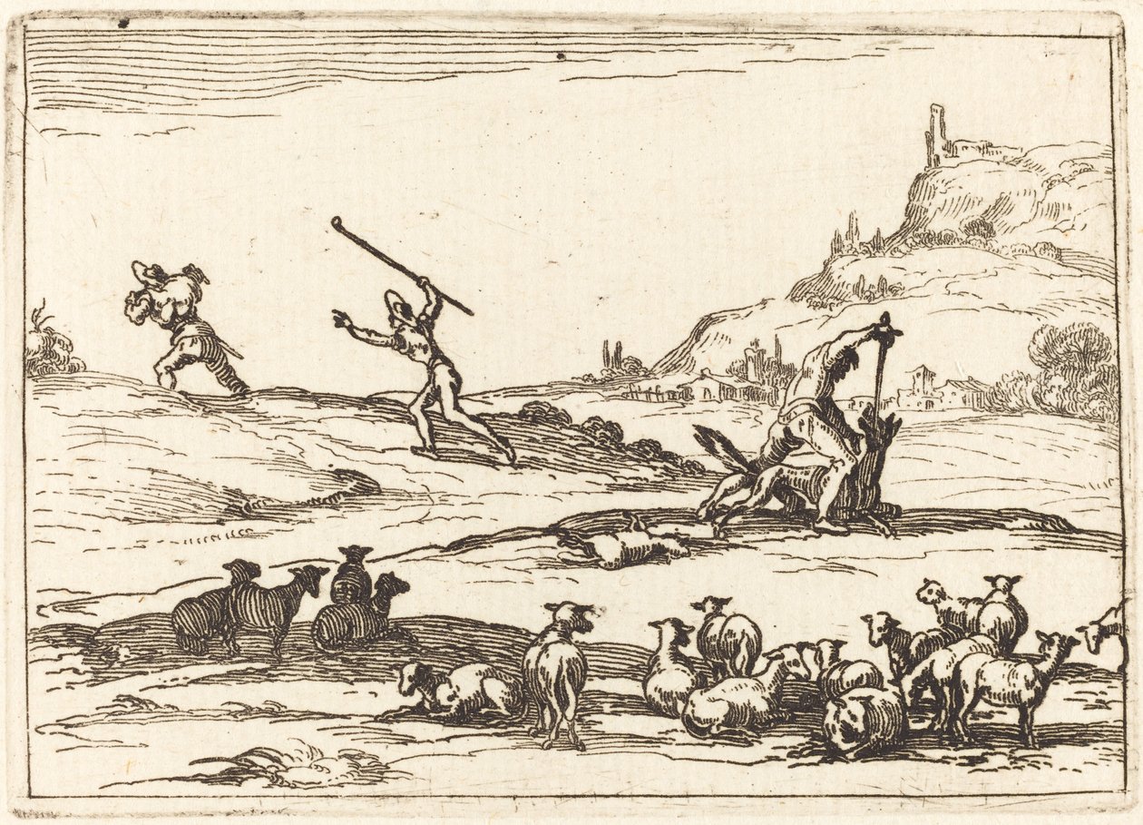 Pásztorok, akik védik állományukat alkotó: Jacques Callot