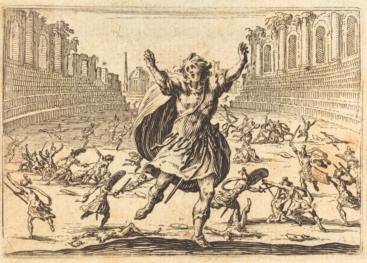 Csetepaté egy római cirkuszban alkotó: Jacques Callot