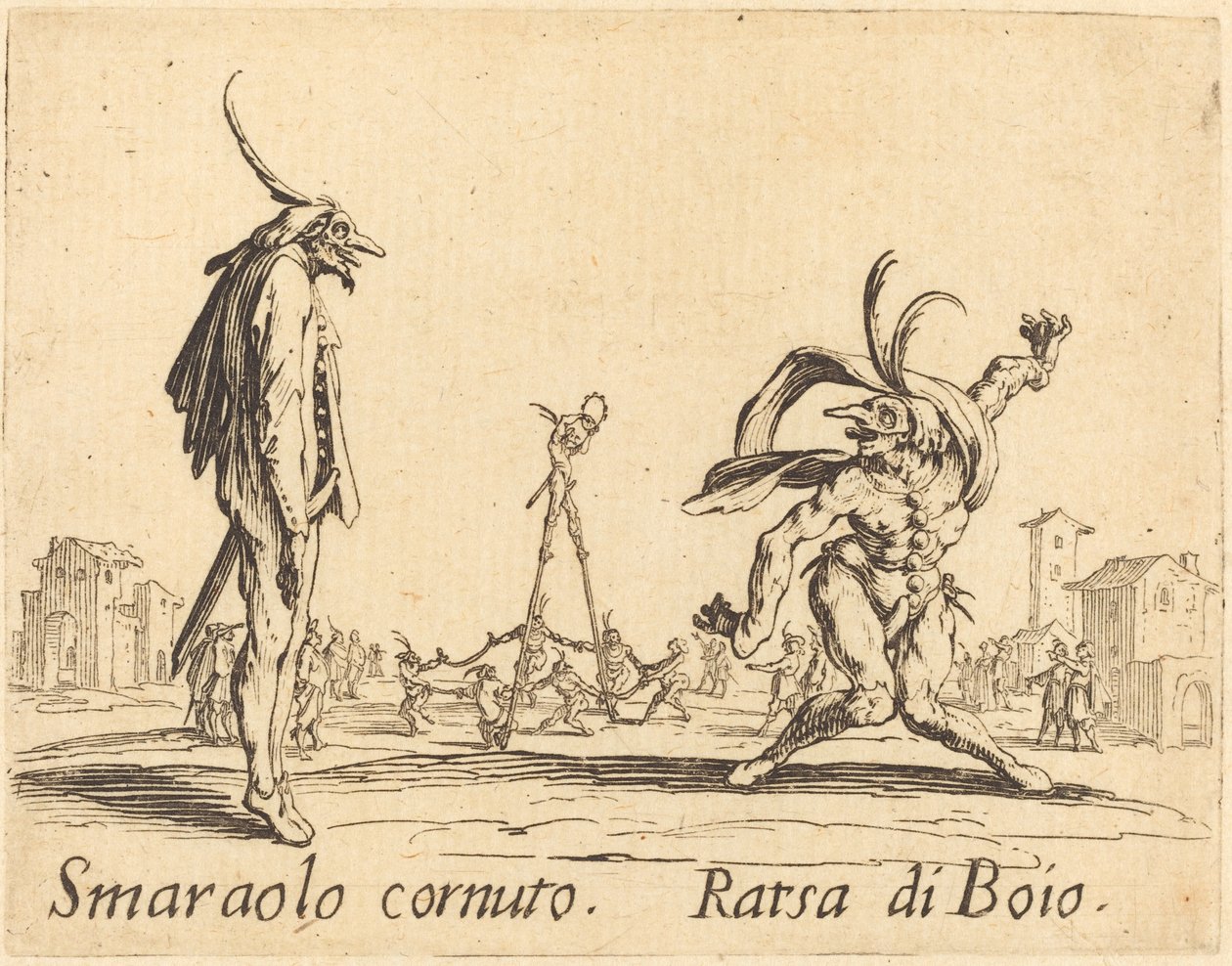 Szarvas Smaralo és Boio Ratsa alkotó: Jacques Callot