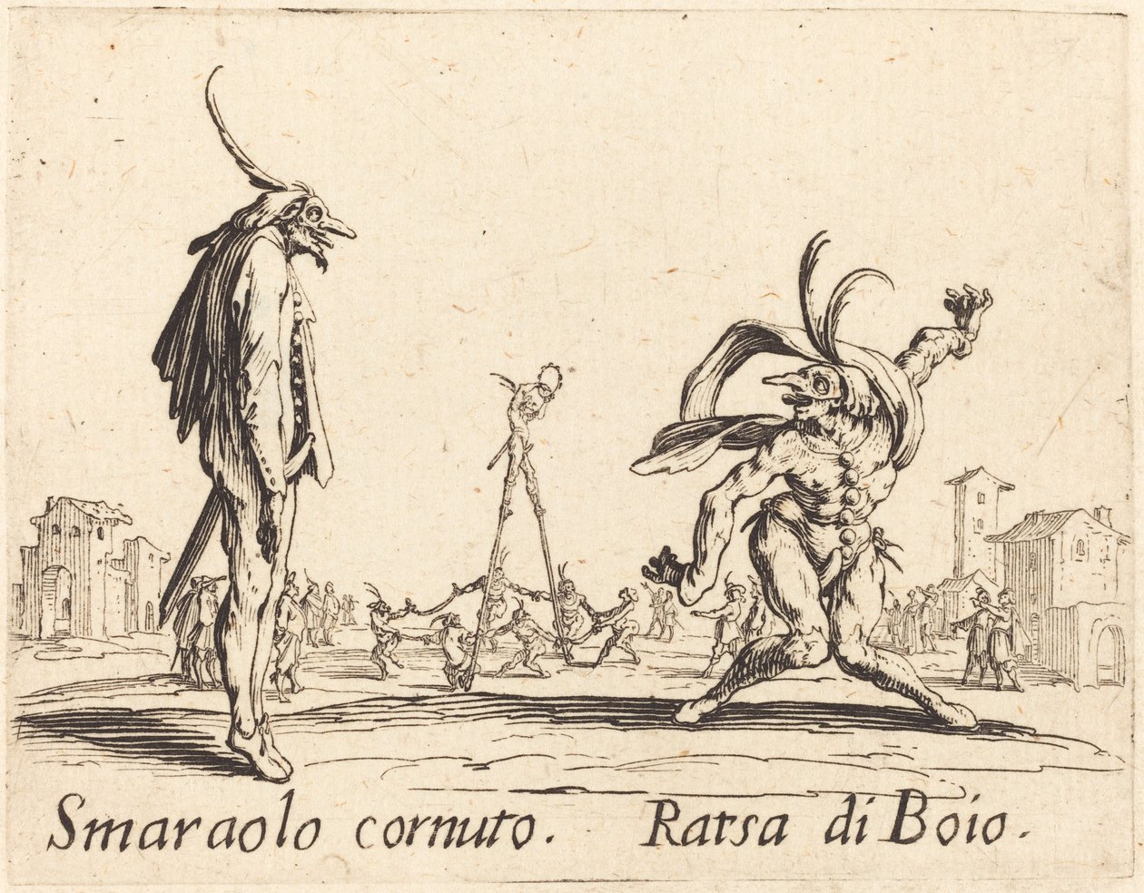 Szarvas Smaralo és Boio Ratsa alkotó: Jacques Callot
