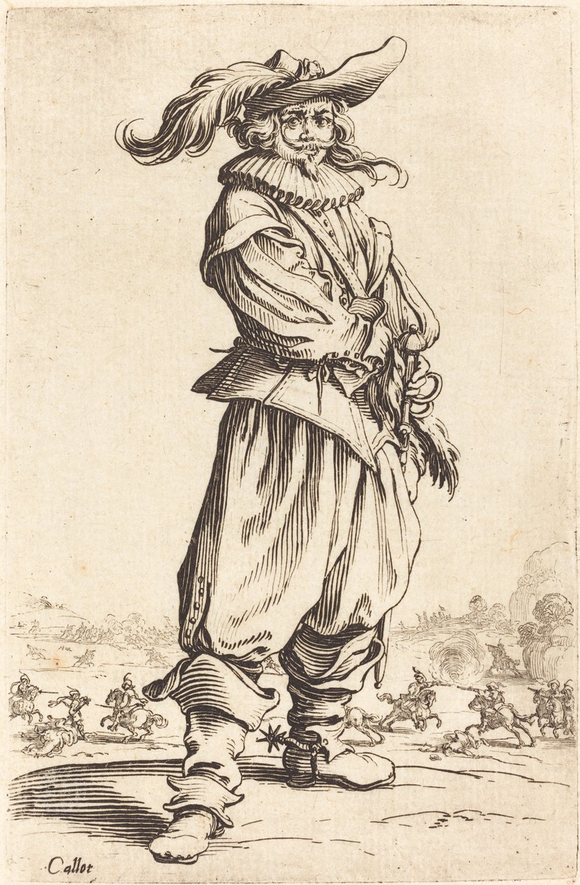 Tollas kalapos katona, c. 16201623. alkotó: Jacques Callot