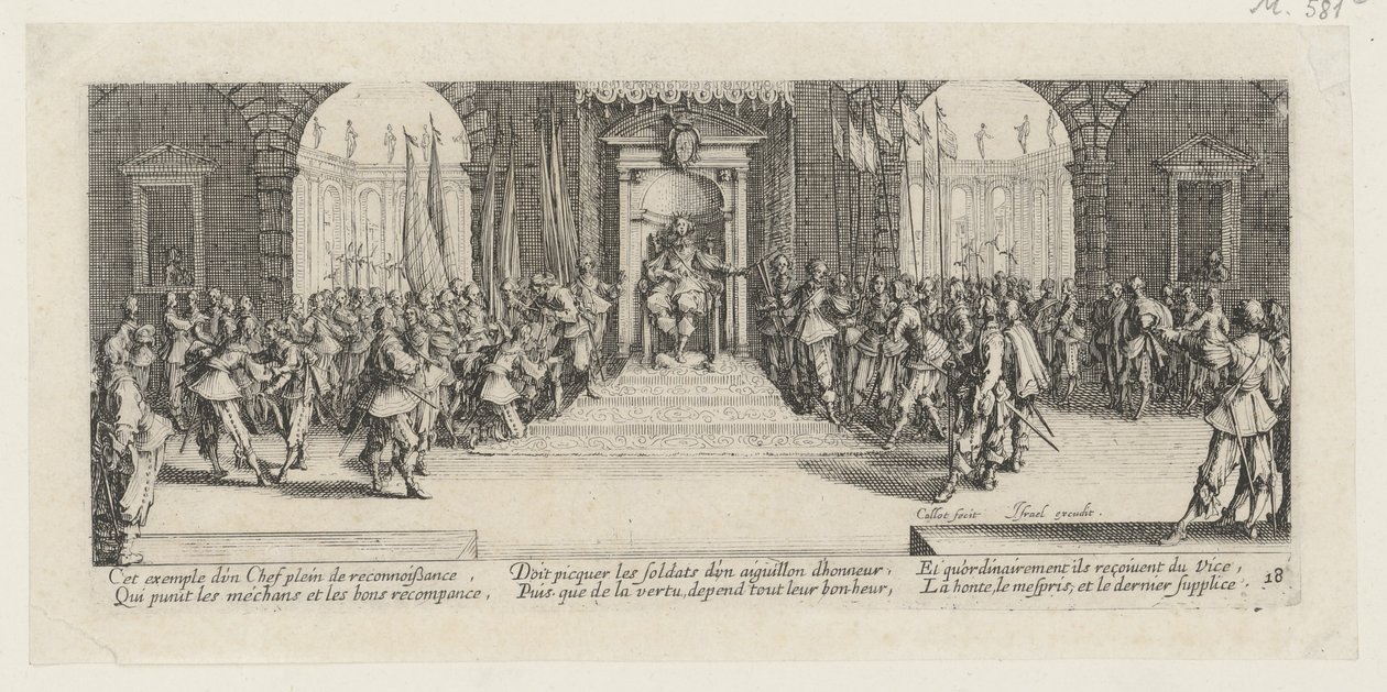 Katonai kitüntetések, a „A háború borzalmai” sorozat 18. lapja alkotó: Jacques Callot