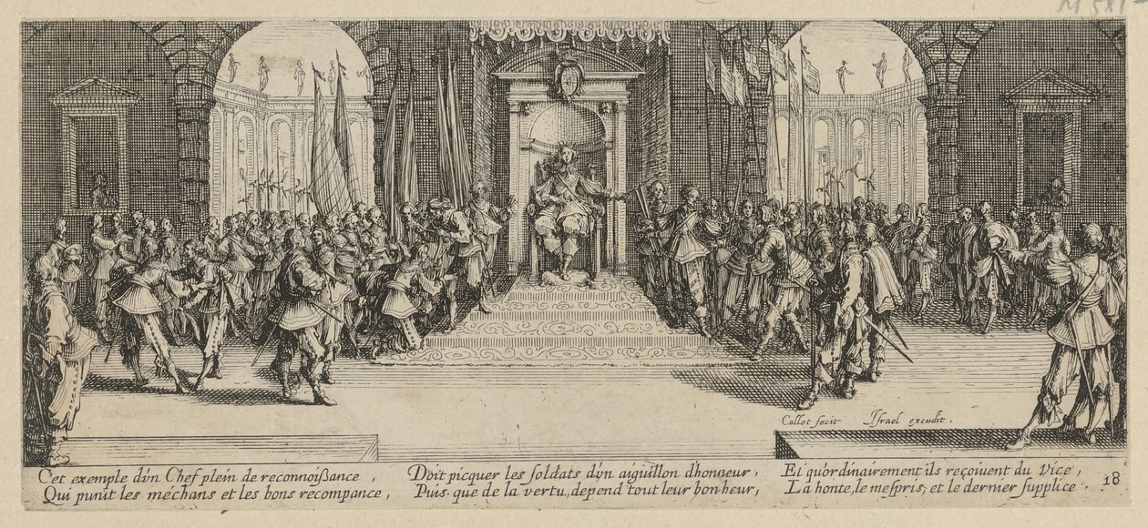 Katonai kitüntetések, a „A háború borzalmai” sorozat 18. lapja alkotó: Jacques Callot