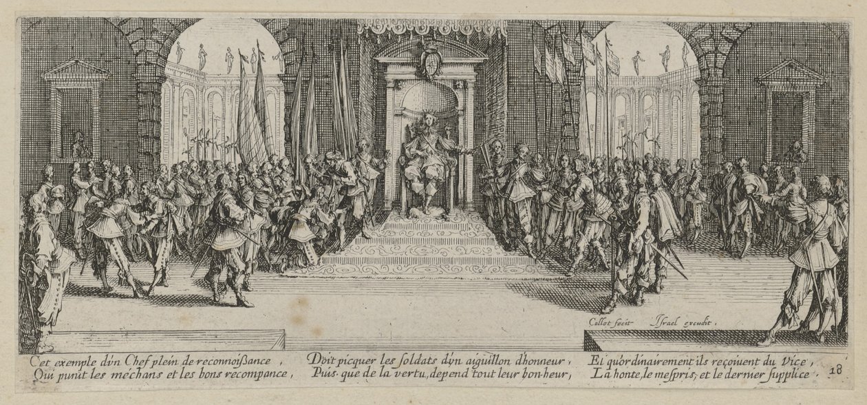 Katonai kitüntetések, a „A háború borzalmai” sorozat 18. lapja alkotó: Jacques Callot