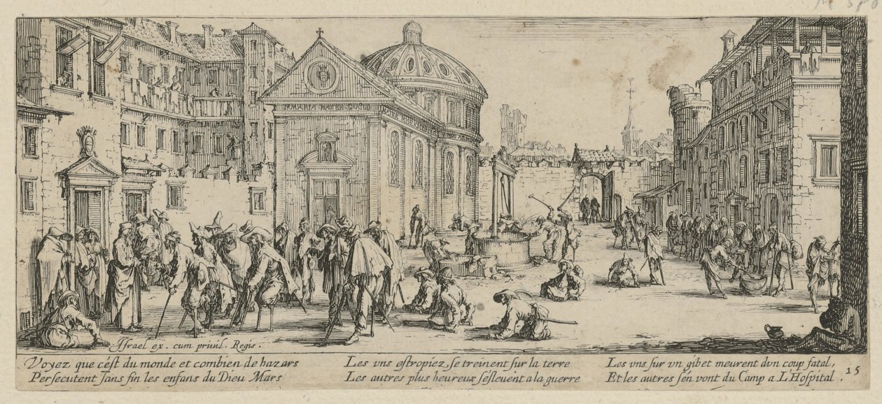Kórház, a „A háború borzalmai” című sorozat 15. része alkotó: Jacques Callot
