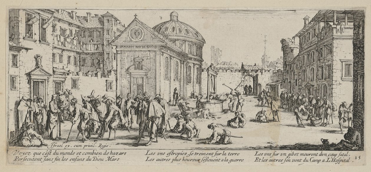 Kórház, a „Háború borzalmai” sorozat 15. lapja alkotó: Jacques Callot