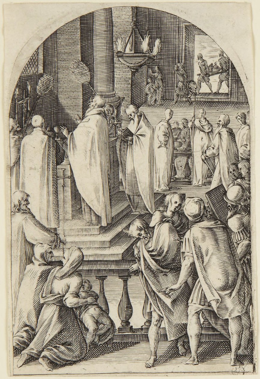 Szent Bazil a miseáldozatot ünnepli alkotó: Jacques Callot