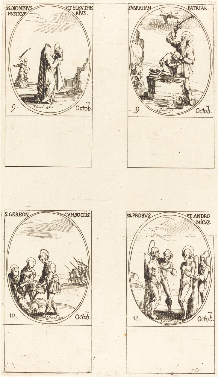 utca Dionysius, Rusticus és Eleutherius Ábrahám Gereon & Companions, Sts. Pro. alkotó: Jacques Callot