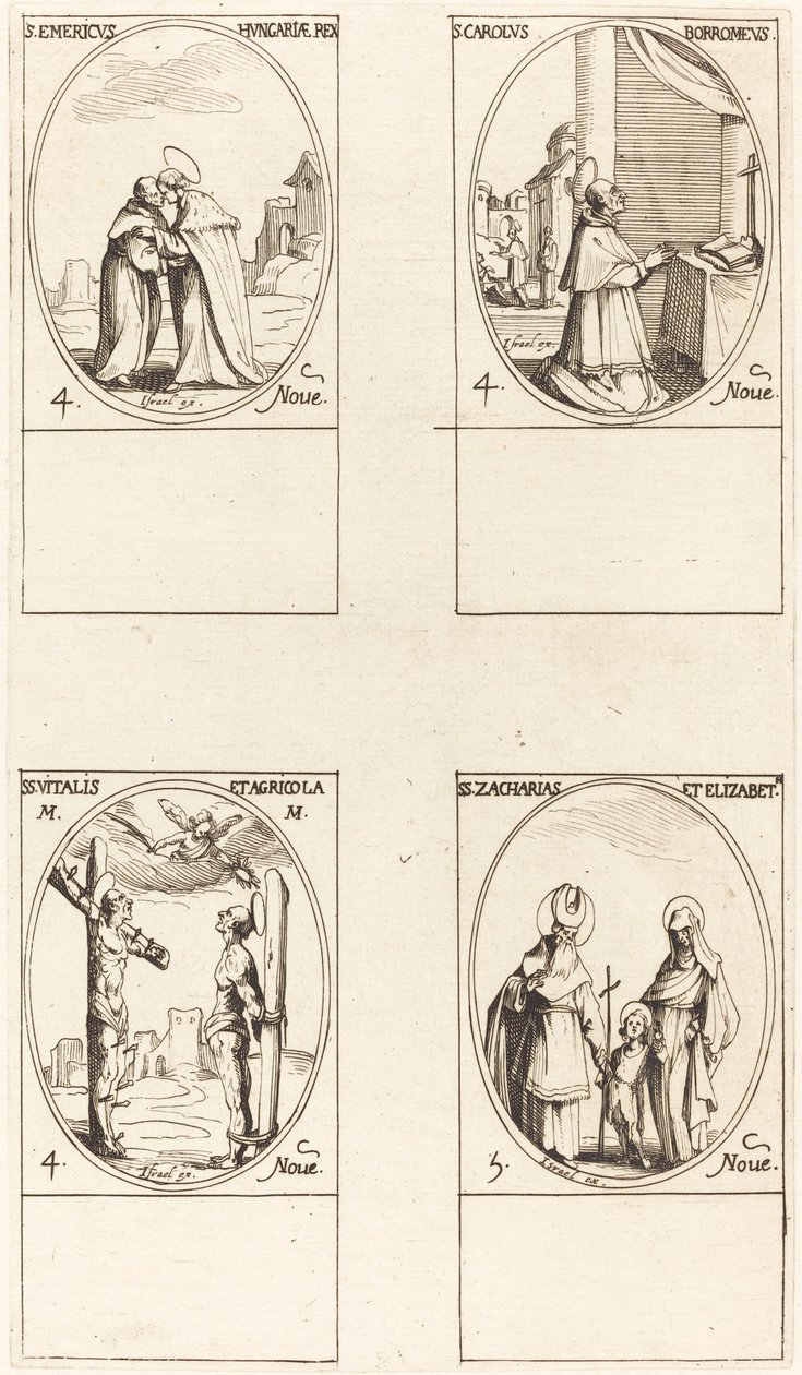 Szent Imre; Borromeo Szent Károly; St. Vitalis & Agricola; Sts. Zachary és Elizabeth alkotó: Jacques Callot