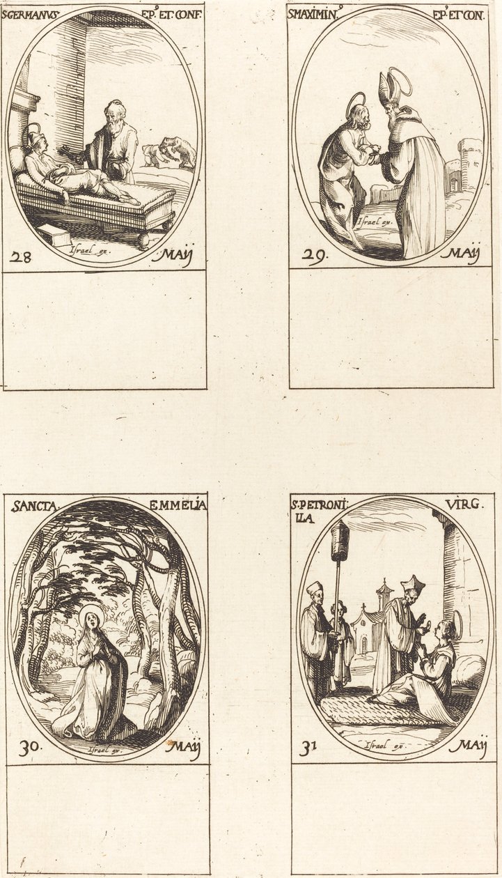 Utca. párizsi Germanus; Utca. Maximinus; Utca. Emmelia; Utca. Petronilla alkotó: Jacques Callot