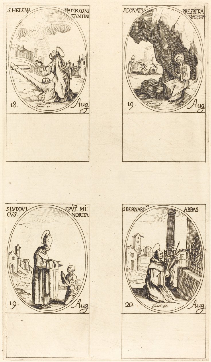 Szent Ilona; Szent Donát; Szent Ludovicus püspök; Szent Bernát alkotó: Jacques Callot