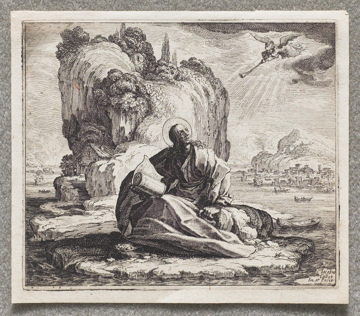 Szent János Patmosz szigetén alkotó: Jacques Callot