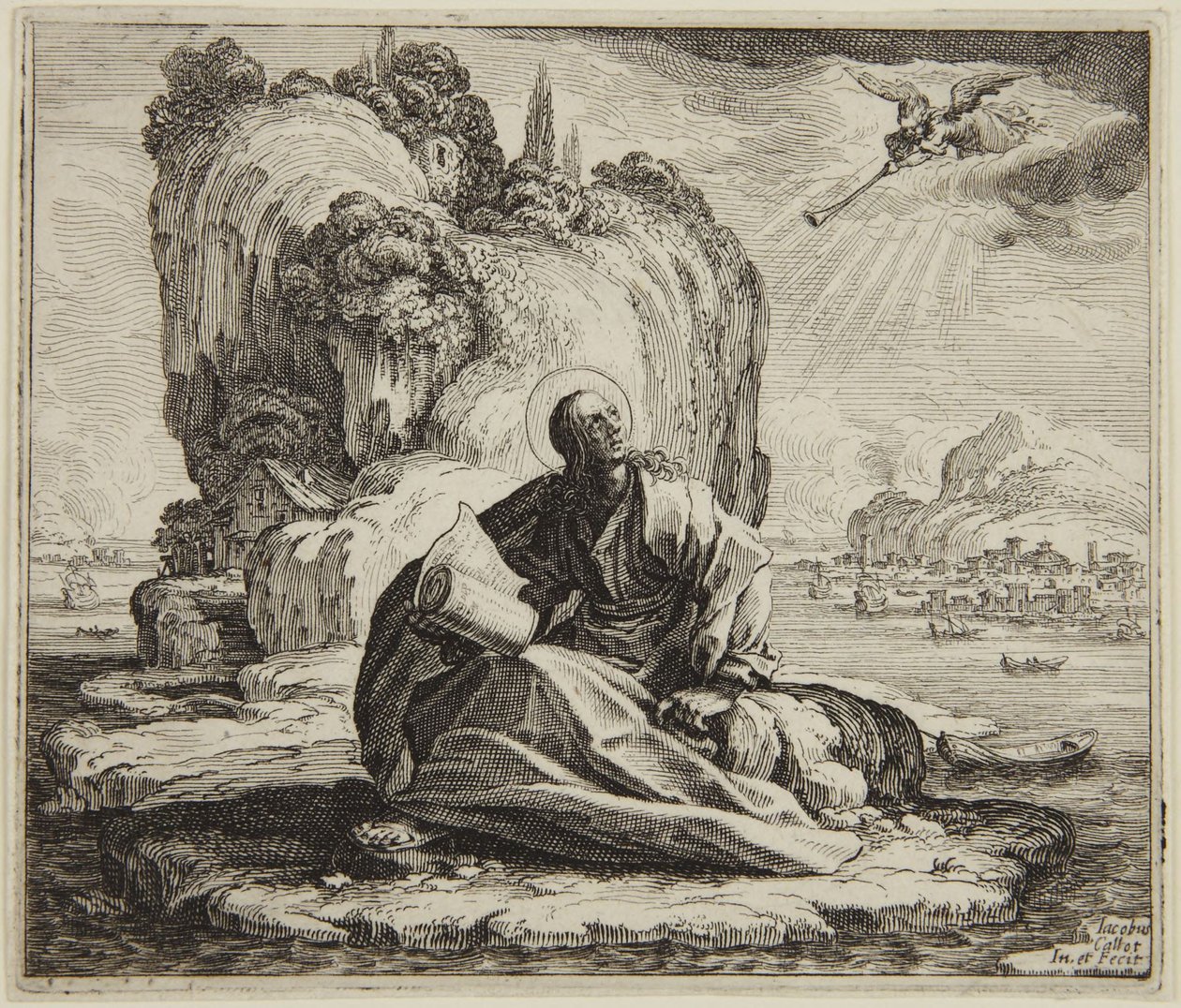 Szent János Patmosz szigetén alkotó: Jacques Callot