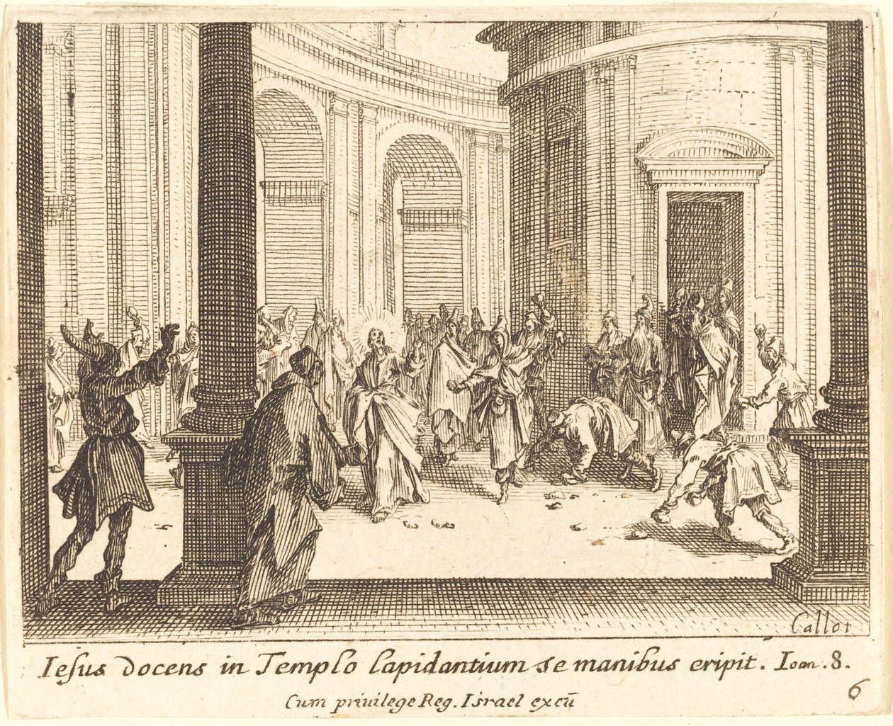 Jézus megkövezése alkotó: Jacques Callot