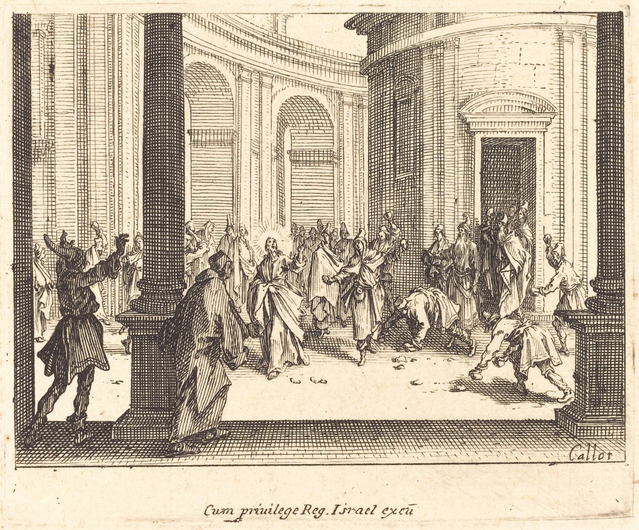 Jézus megkövezése alkotó: Jacques Callot
