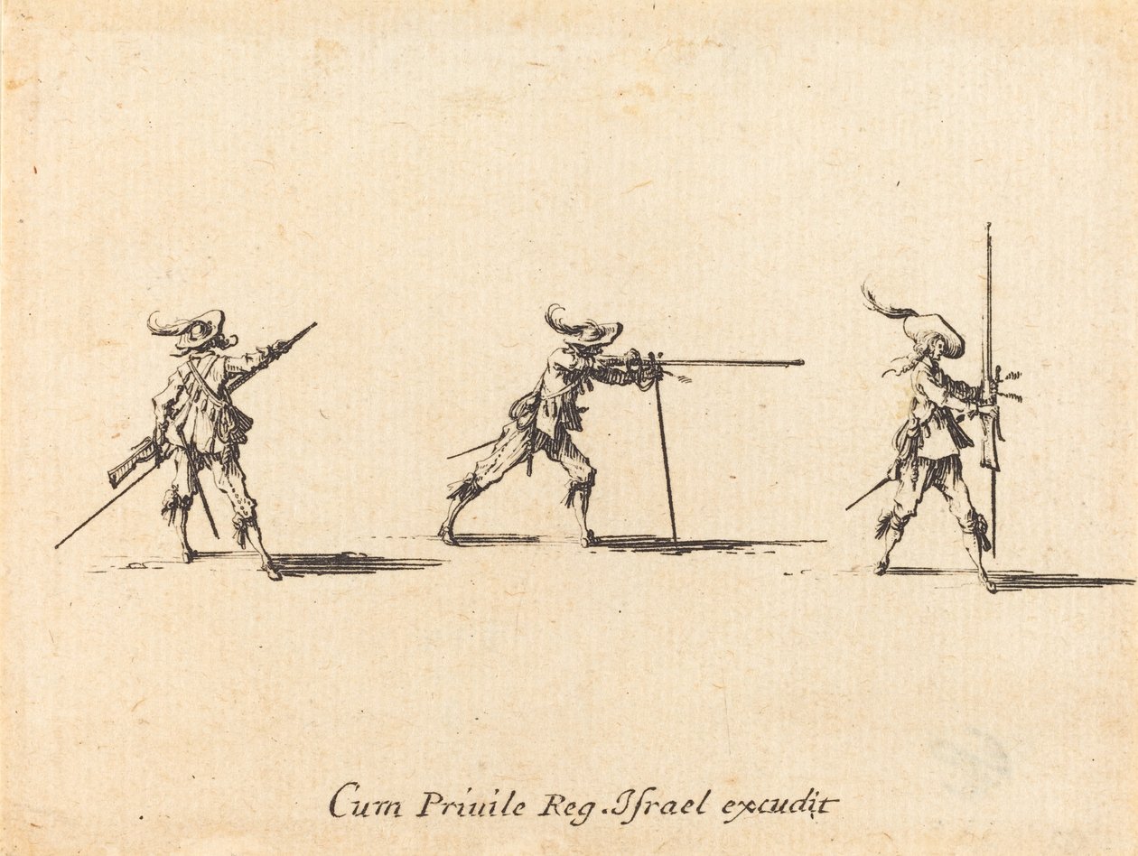 Lőállás felvétele a muskétával alkotó: Jacques Callot