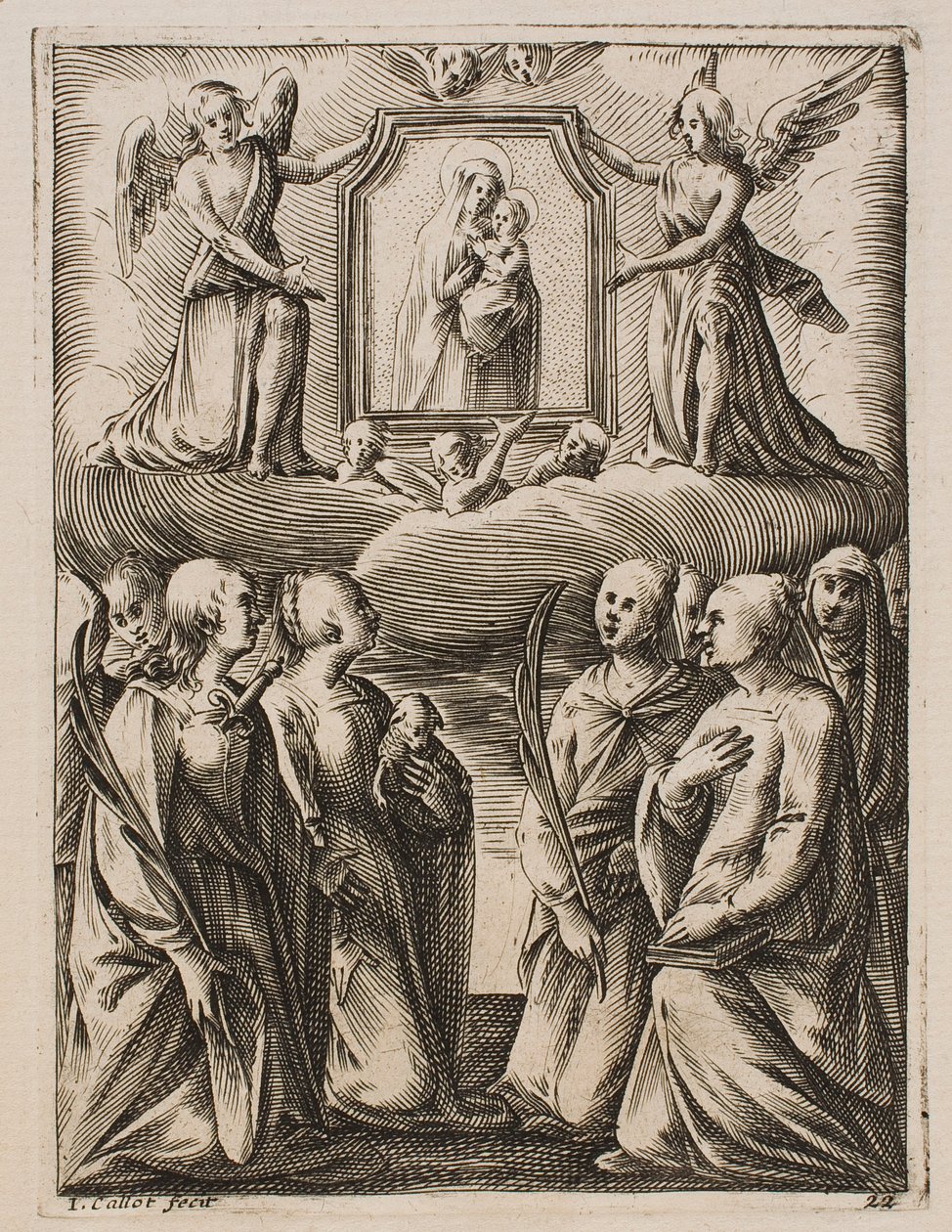 A Szűz és a Gyermek imádása, a „Római képek” sorozatból alkotó: Jacques Callot