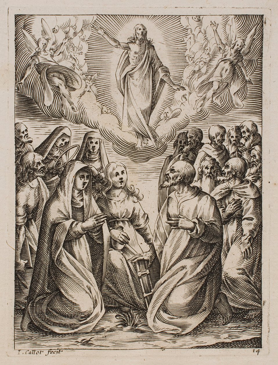 Jézus mennybemenetele, a „Róma képei” sorozatból alkotó: Jacques Callot