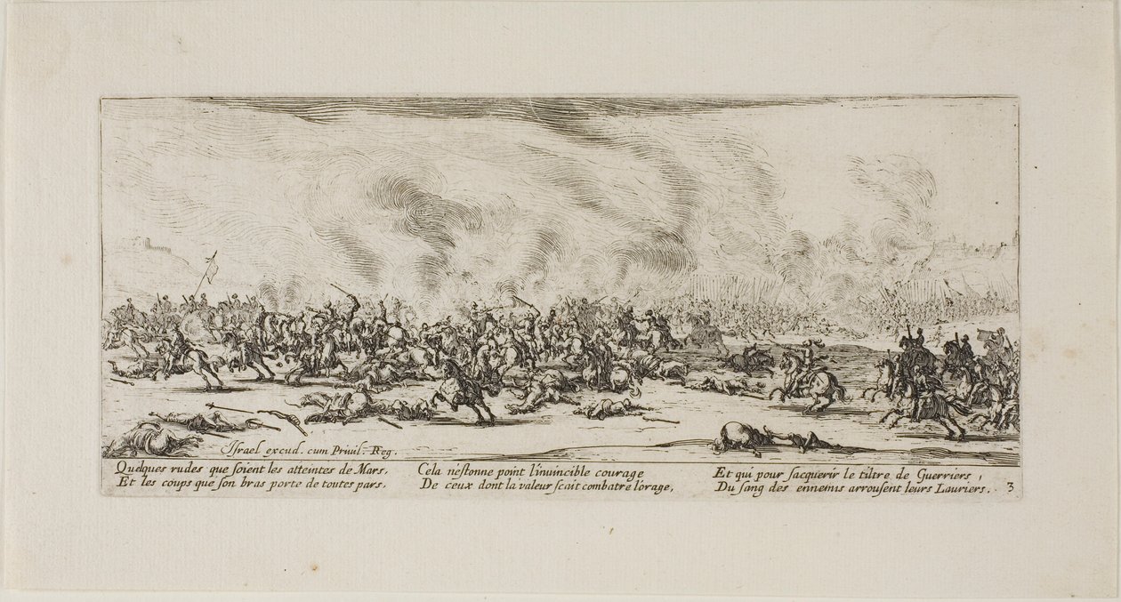 A csata, harmadik lemez A háború nyomorúságaiból alkotó: Jacques Callot