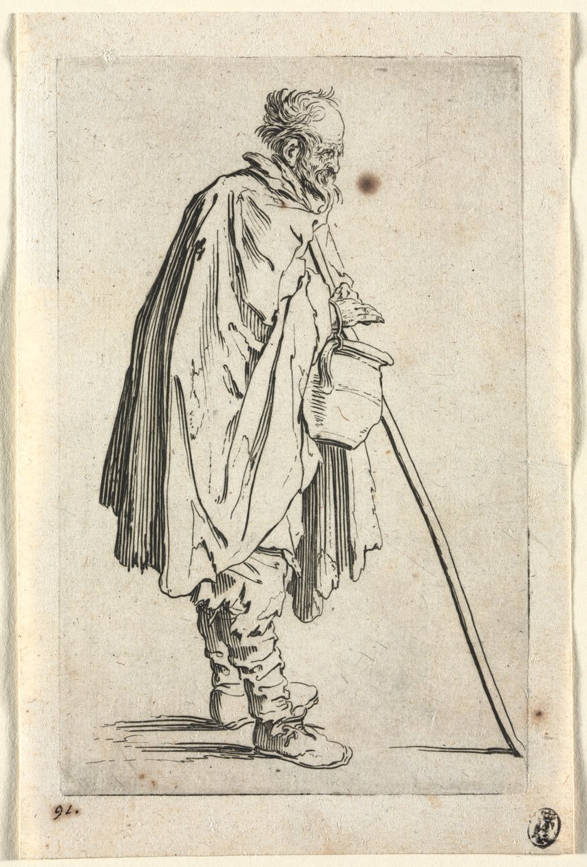A koldusok: Koldus fazékkal alkotó: Jacques Callot