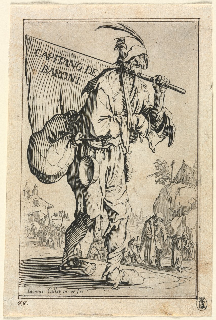The Beggars: Frontispiece: Captain of the Barons alkotó: Jacques Callot