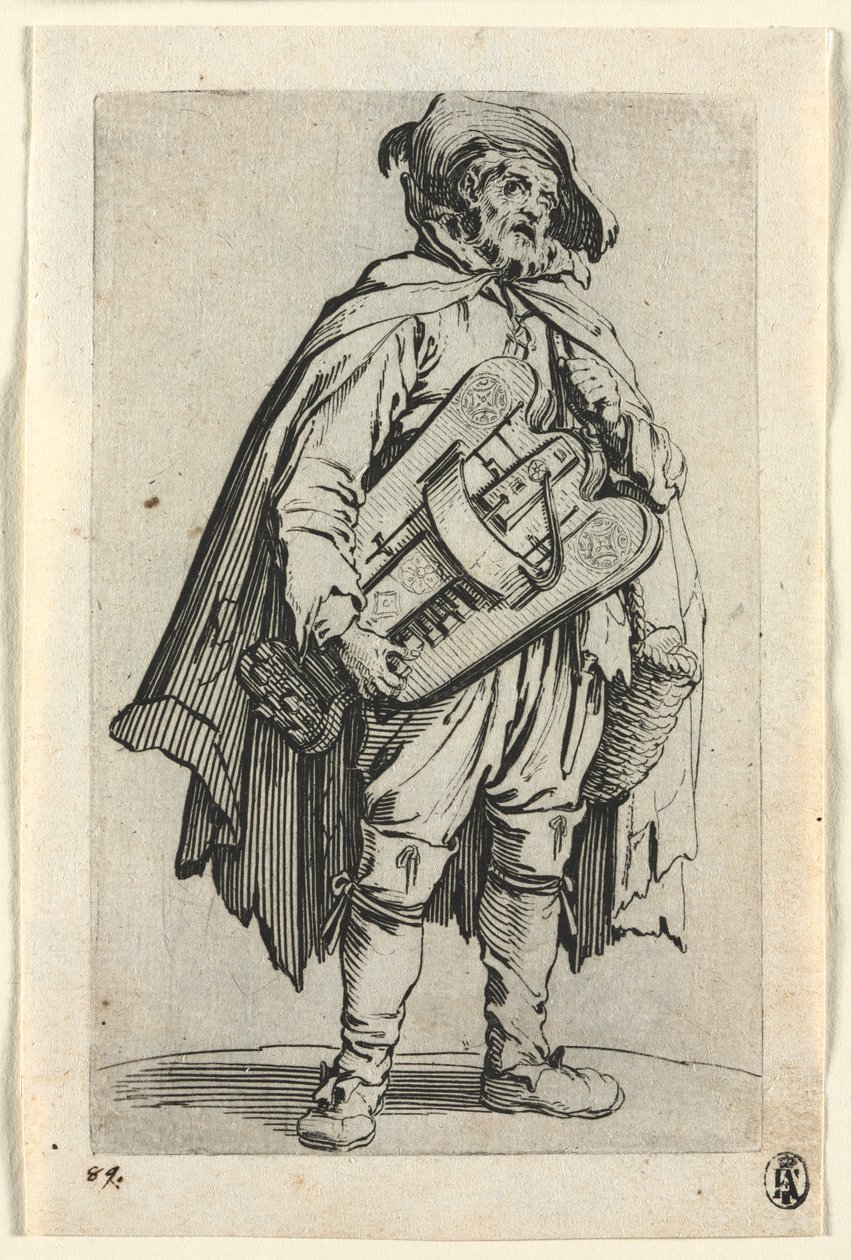 The Beggars: The Hurdy-Gurdy Player alkotó: Jacques Callot