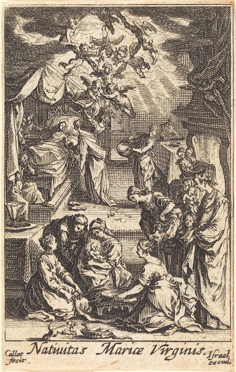A Szűz születése, 1630-ban vagy azután. alkotó: Jacques Callot