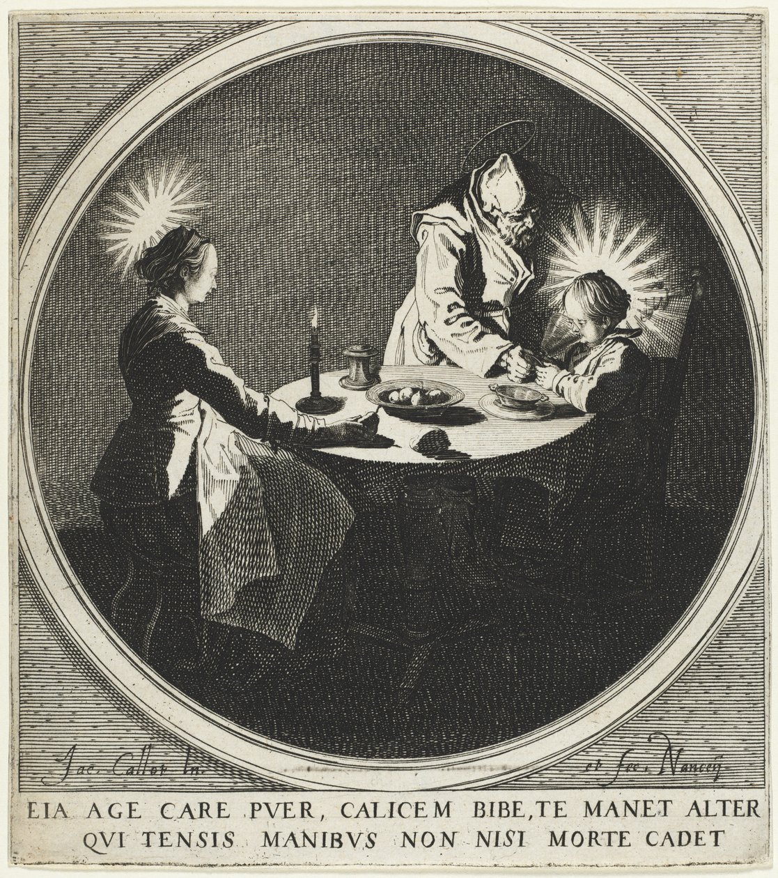 Az áldás (Le Bénédicité), más néven A Szent Család az asztalnál alkotó: Jacques Callot