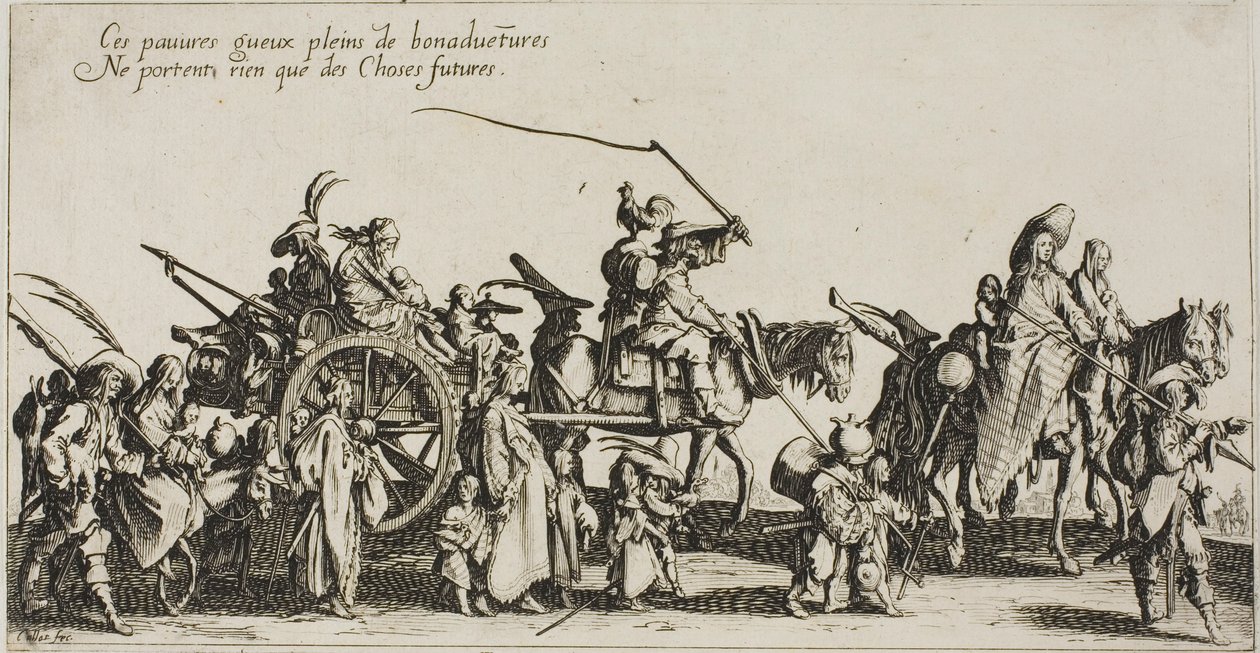 The Bohemians Marching: The Rear Guard, a The Bohemians c alkotó: Jacques Callot