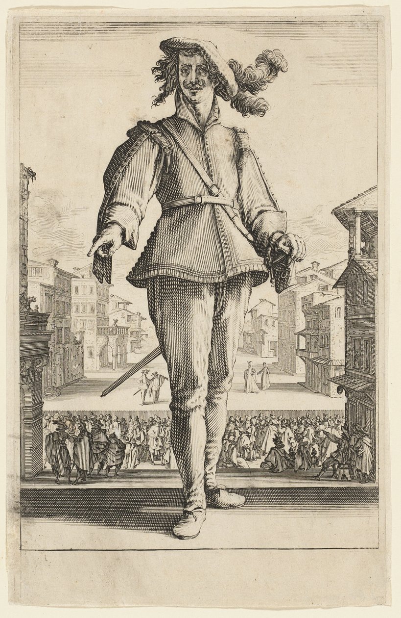 A kapitány vagy a szerető, a Három olasz komikustól alkotó: Jacques Callot