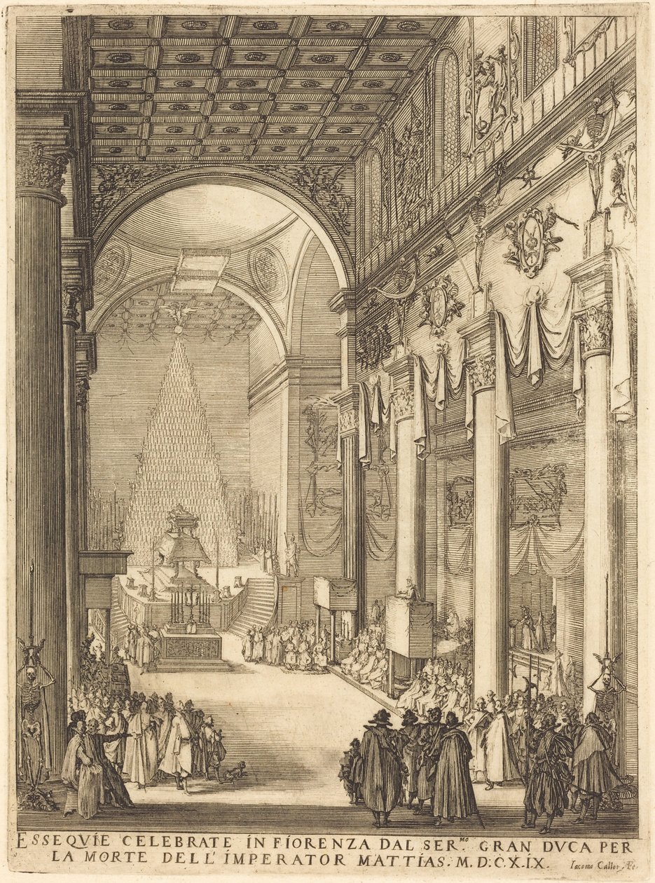 Mátyás császár ravatala alkotó: Jacques Callot