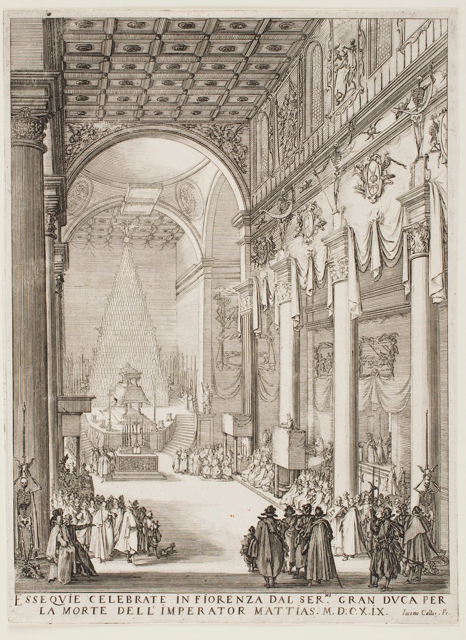 Mátyás császár ravatala alkotó: Jacques Callot