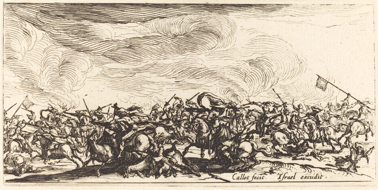 A lovassági harc kardokkal alkotó: Jacques Callot