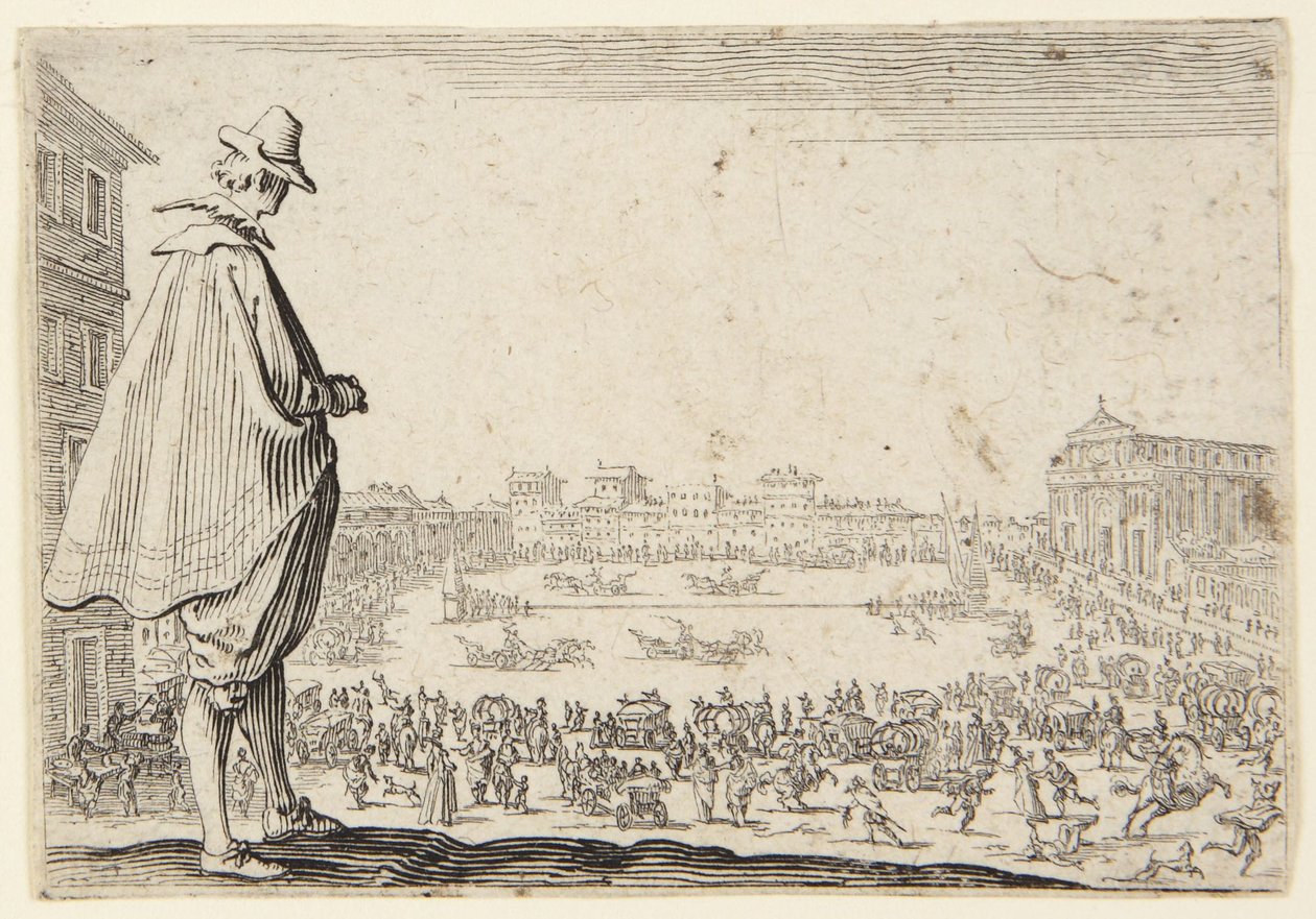 A szekérpálya a Santa Maria Novella téren, Firenzében alkotó: Jacques Callot