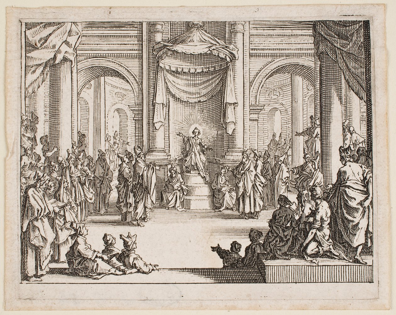 A Gyermek Jézus a tudósok között, „Az Újszövetség” című sorozatból alkotó: Jacques Callot