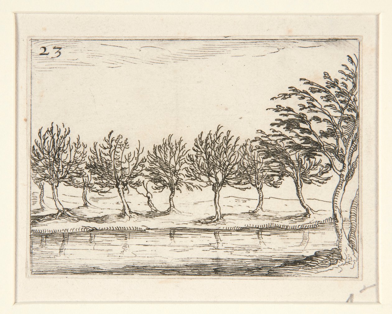Oszlopok a víz szélén – sz. 23 a sorozatból alkotó: Jacques Callot